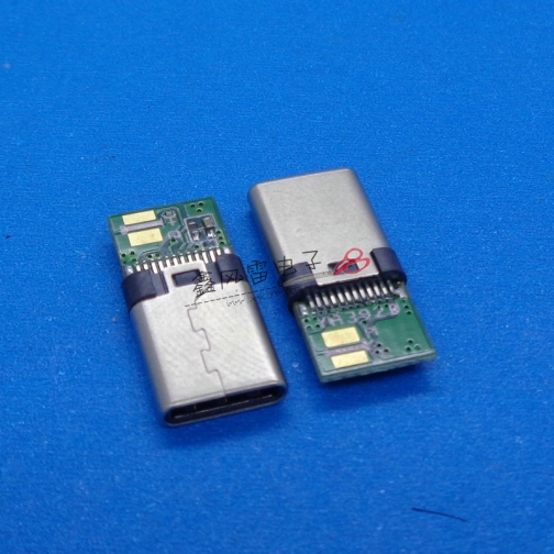 南阳25012-UCAM018-X（TYPE C公头冲压壳简易款 带90度焊接PCB板 ）两个点TYPE C公头冲压壳简易款 带90度焊接PCB板带TID认证