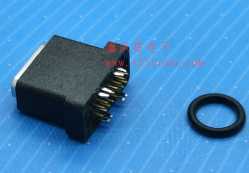 00208-UCAF001-X（TYPE C 14P 180度防水母座H=10.5 外露1.0