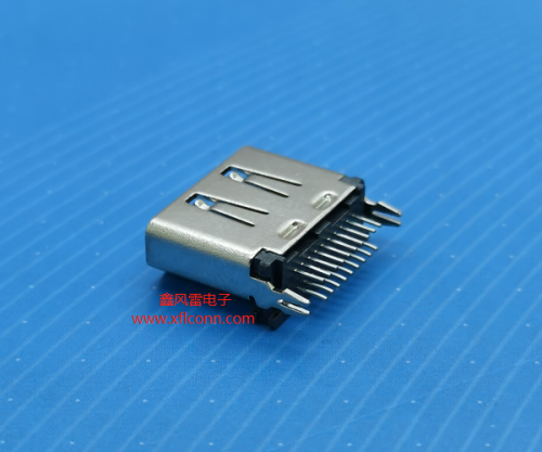 01006-HDMIAF2-X(HDMI A TYPE母座180度鱼叉脚H=11.2）带TID认证