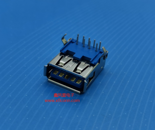 咸宁00609-U3AF005-X（USB 3.0 AF 90° DIP有卷边无缺口弯脚 脚长3.0）带TID认证