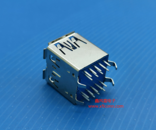 11005-U3AF018-X(USB3.0 AF 180度双层插板弯脚有边H=14.9）