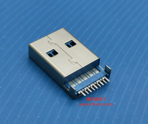 23001-U3AM001-A(USB AM 3.0 L=18.7 沉板2.2 外壳3.7 无柱 锡脚1.9)