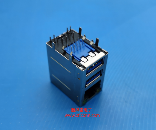 洛阳00710-RJ45U3F-A（RJ45左黄右绿+双层USB3.0）