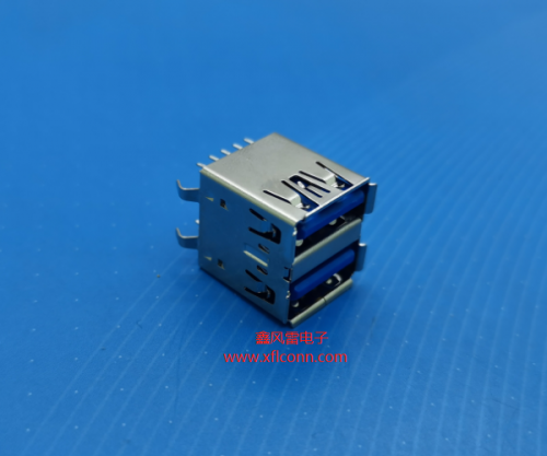 11005-U3AF018-X(USB3.0 AF 180度双层插板弯脚有边H=14.9）