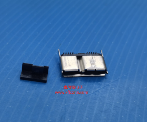 17004-U3MF006-B（USB3.0 MICRO B型180度SMT外壳DIP无柱 H=6.5）