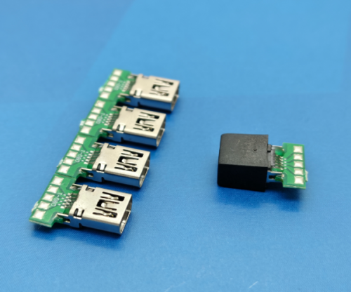 潍坊8030F-0000007-X(MINI USB 10P母座夹板带PCB不锈钢壳10焊点 L=15.3)