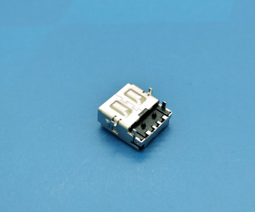 8002F-0000061-X(USB 2.0 A母 90度沉板SMT有柱 CH=1.91 L=15.0带遮光屏蔽壳)